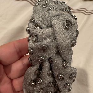 Lele Sadoughi sparkle silver head band with rhinestones!